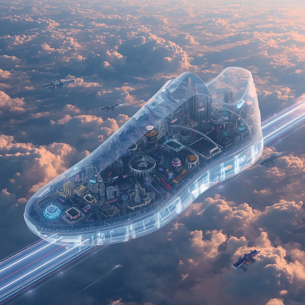 Luxury Sneaker Megacity on Neon Highways