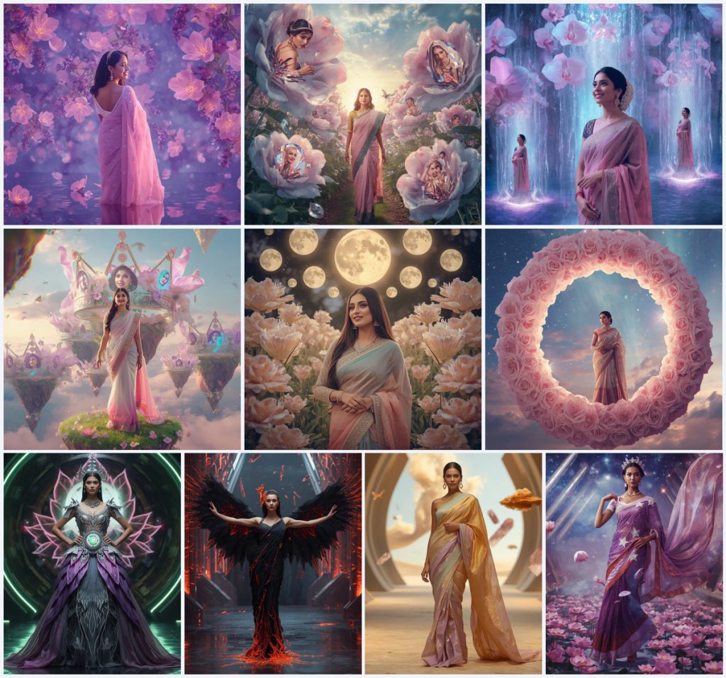 Ethereal Pastel Organza Saree AI Prompts for Delicate Charm | ChatGPT photo Editing Prompts for girl in saree