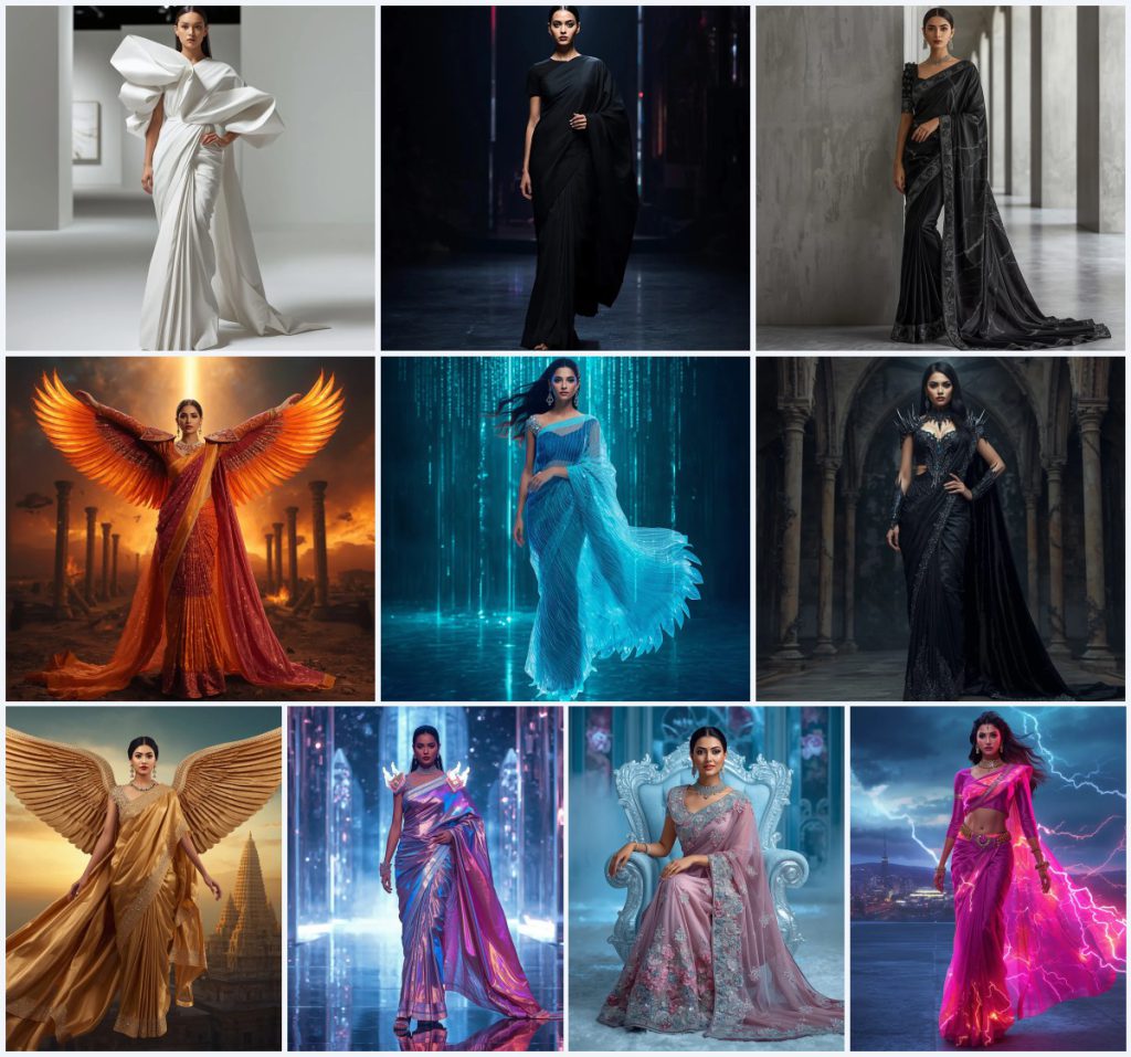 Ethereal Sheer Silk Saree AI Prompts for Delicate Transparency | traditional saree prompt in english