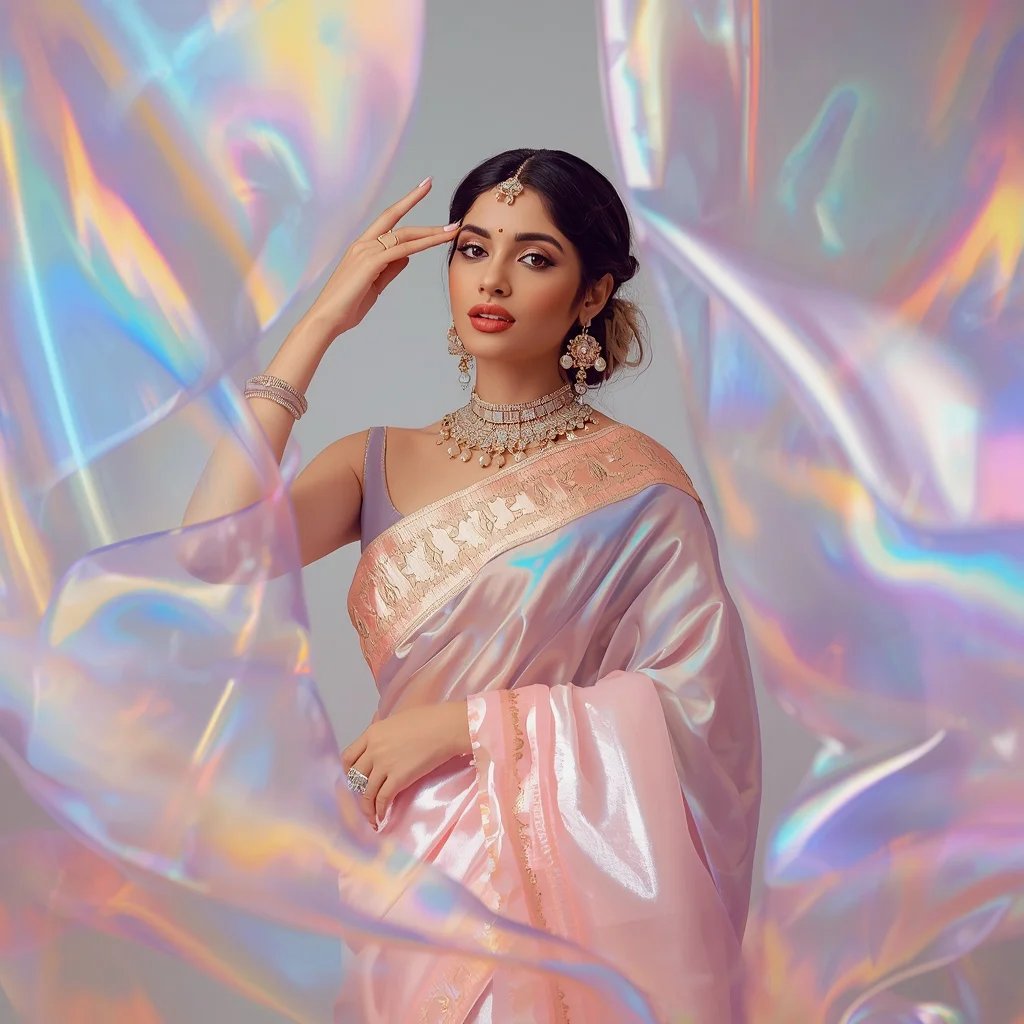 Fancy Festival Saree Prism Silk Dream Portrait | prompt seen trending 2026 — AI image prompt