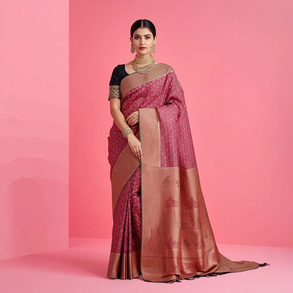 Fancy Festival Saree Viral Minimal Glam Icon | prompt for gemini girl attitude — AI image prompt