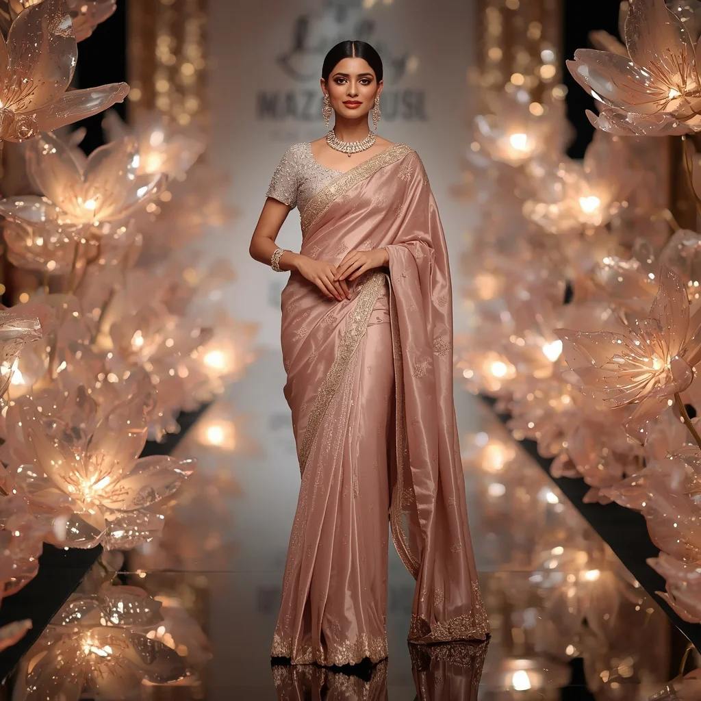 Festival Fancy Saree Crystal Bloom Runway Glamour | ai image prompt generator free — AI image prompt