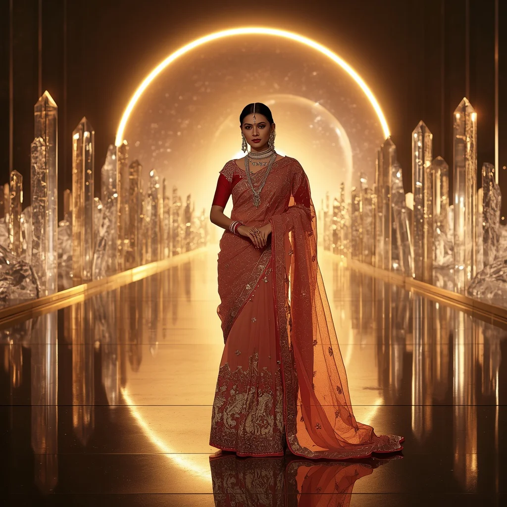 Festive Fancy Saree Diamond Horizon Fashion Scene | chatgpt photo editing prompts trending instagram download — AI image prompt