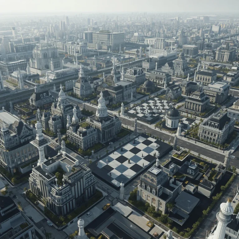 Luxury City Built On Endless Floating Chess Boards | ChatGPT photo editing prompts — AI image prompt