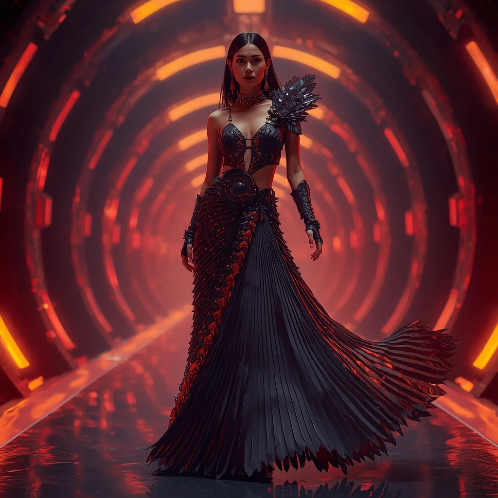 Midnight Volcanic Abyss Rift Core Singularity Armor Saree with Plasma Engine Corridor Reactor System Nexus | new instagram trend prompt for girl saree look copy and paste download — AI image prompt