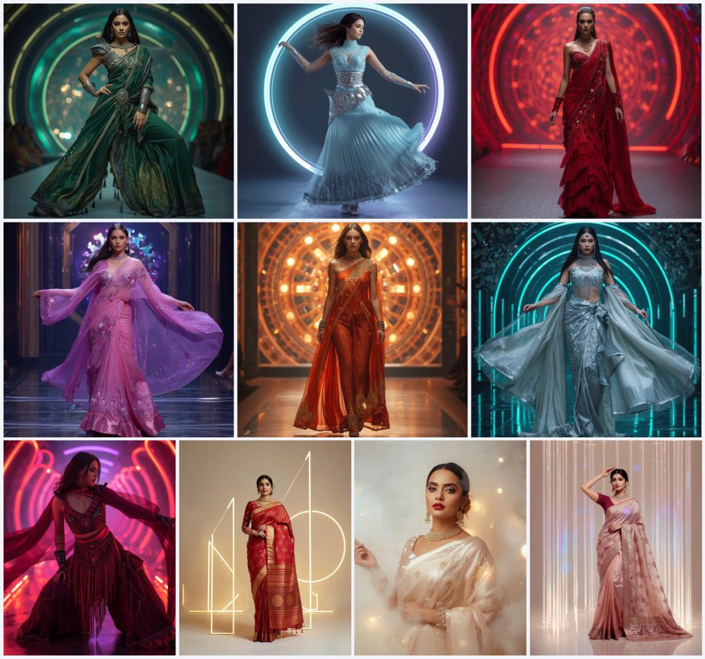 Modern Cape Style Saree AI Prompts for Dramatic Silhouettes | new trending prompt chatgpt link