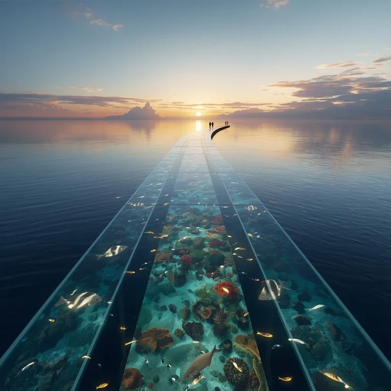 Transparent Ocean Surface Used As Luxury Walkway Prompt | Instagram AI Photo Prompt — AI image prompt