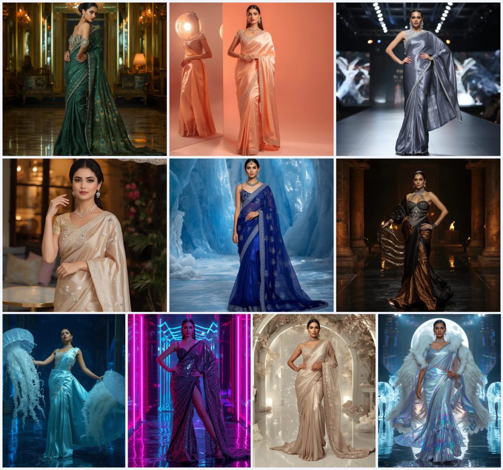 Vibrant Ghicha Silk Saree AI Prompts for Textured Raw Beauty | prompt for Gemini AI girl in saree copy and paste